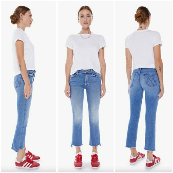 💕MOTHER💕 The Insider Crop Step Fray Jeans ~ Juicin' 34 NWT - Picture 2 of 16